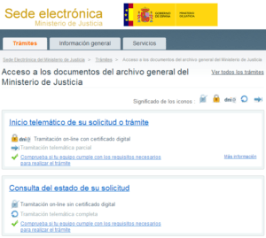 Acceso a los documentos del archivo general del Ministerio de Justicia   Trámites   Sede Electrónica